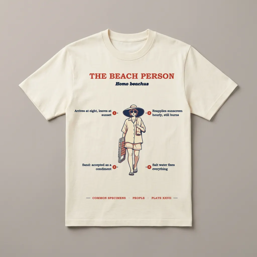THE BEACH PERSON, printed on a tee