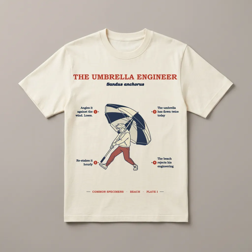 THE UMBRELLA ENGINEER, printed on a tee