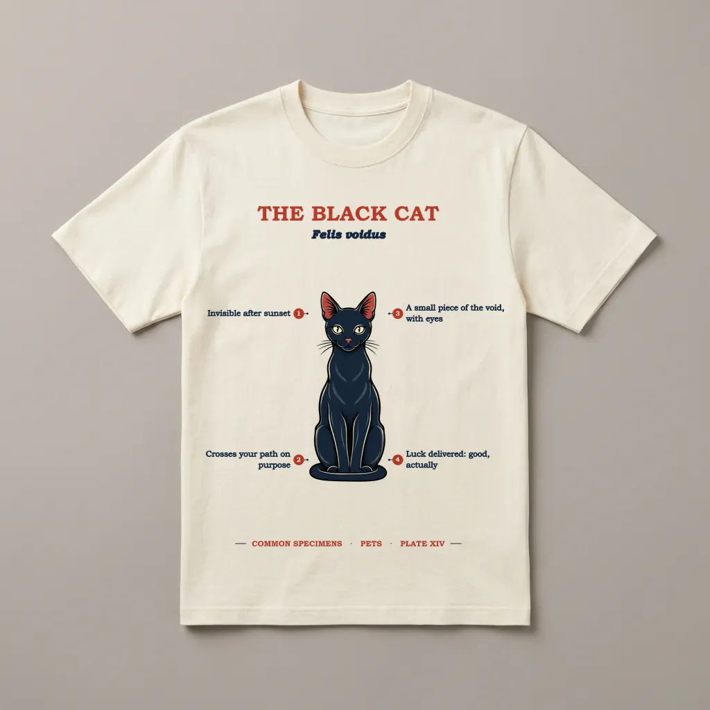 THE BLACK CAT, printed on a tee