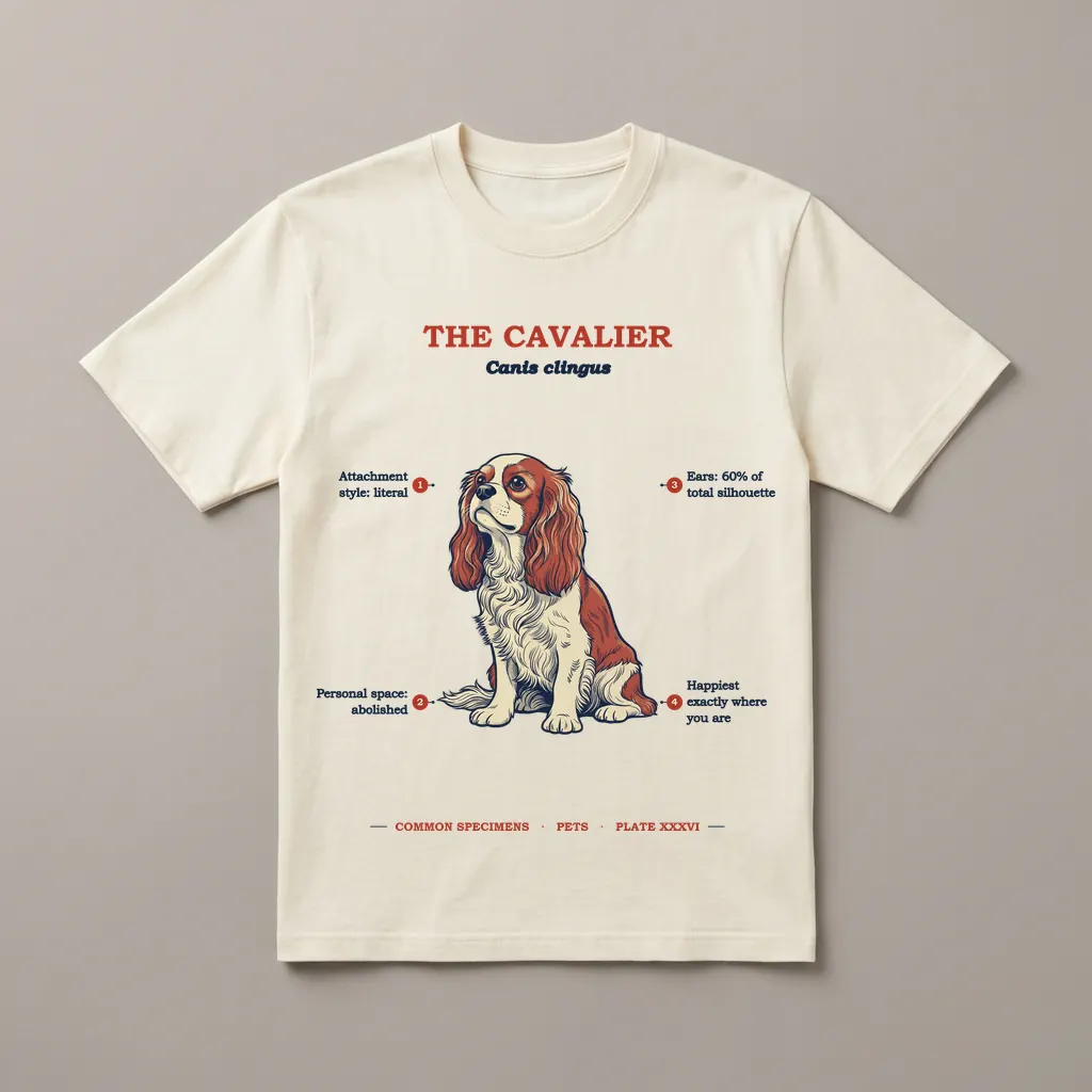 THE CAVALIER, printed on a tee