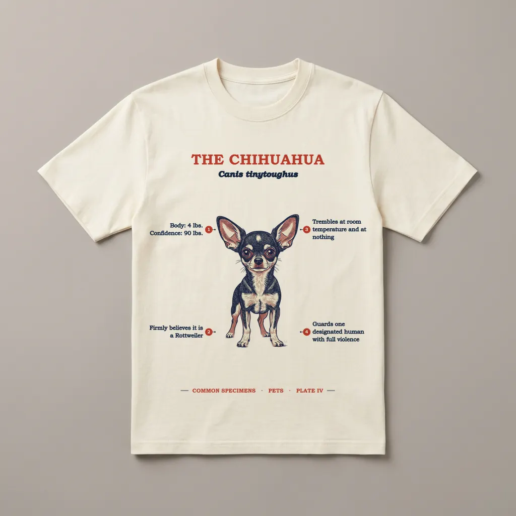 THE CHIHUAHUA, printed on a tee