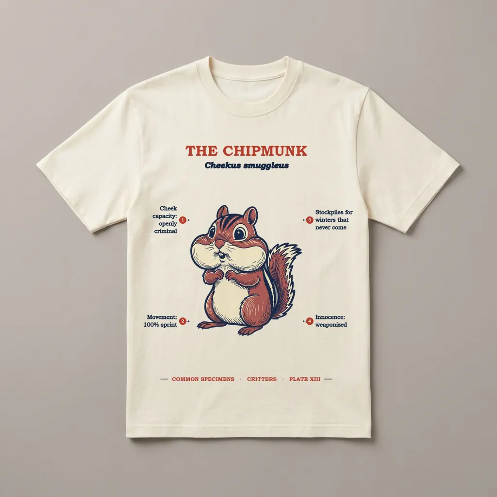 THE CHIPMUNK, printed on a tee