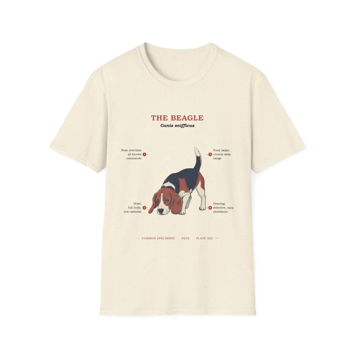 THE BEAGLE, printed on a tee