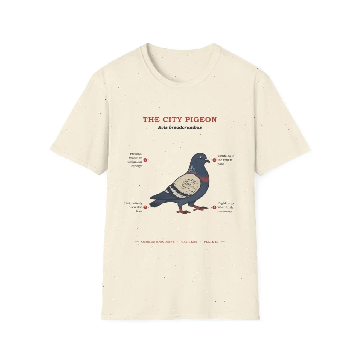 THE CITY PIGEON, printed on a tee