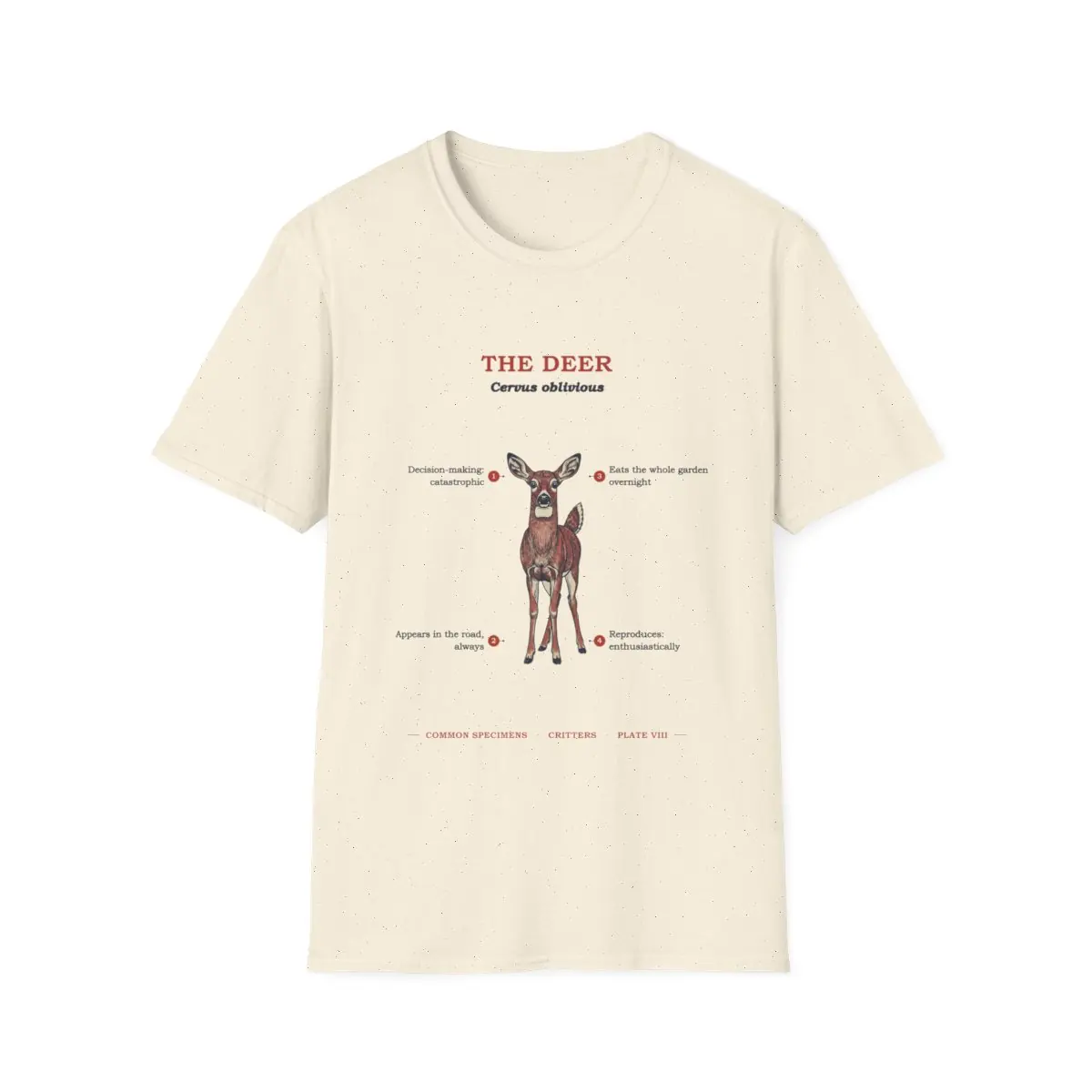 THE DEER, printed on a tee