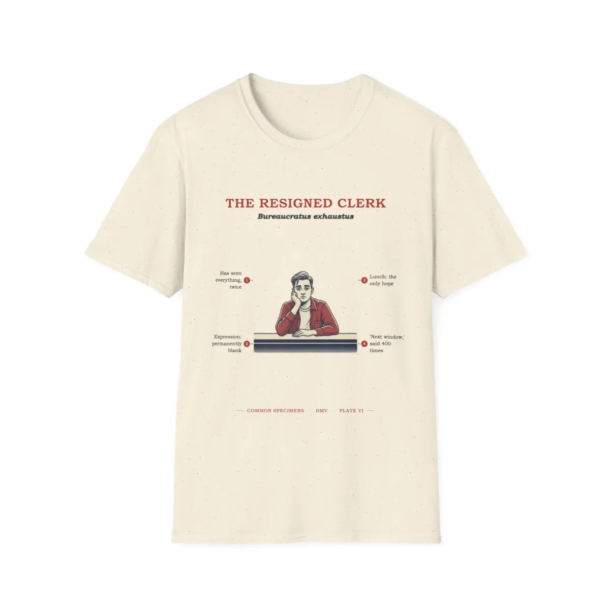 THE RESIGNED CLERK, printed on a tee