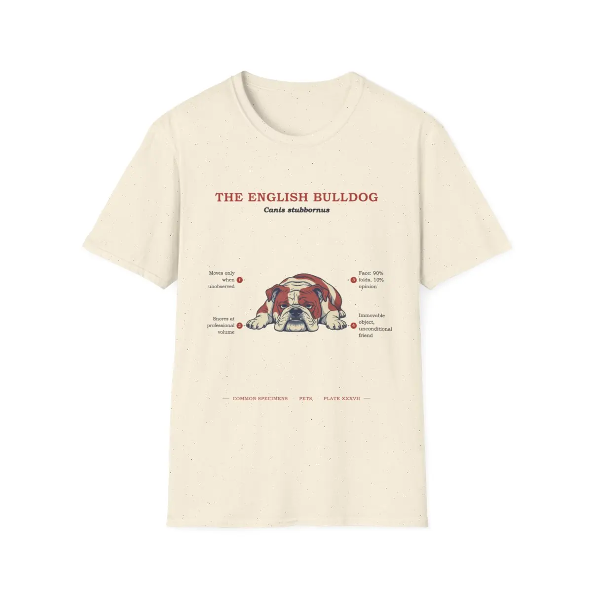 THE ENGLISH BULLDOG, printed on a tee