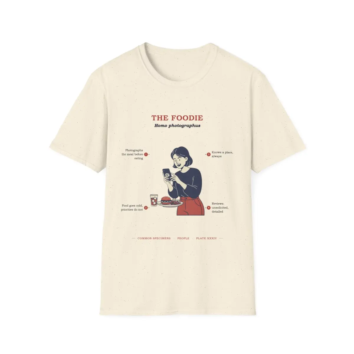 THE FOODIE, printed on a tee