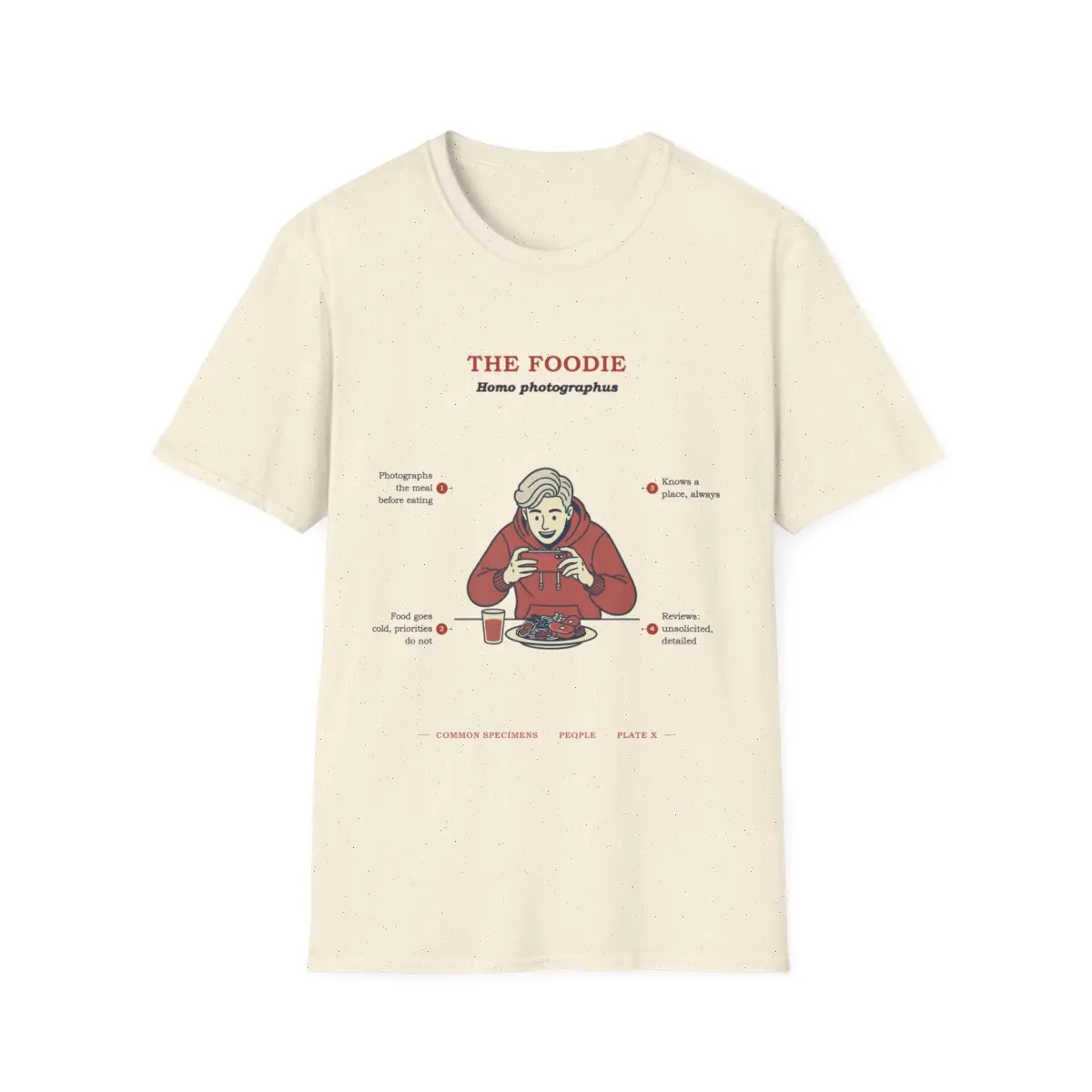 THE FOODIE, printed on a tee