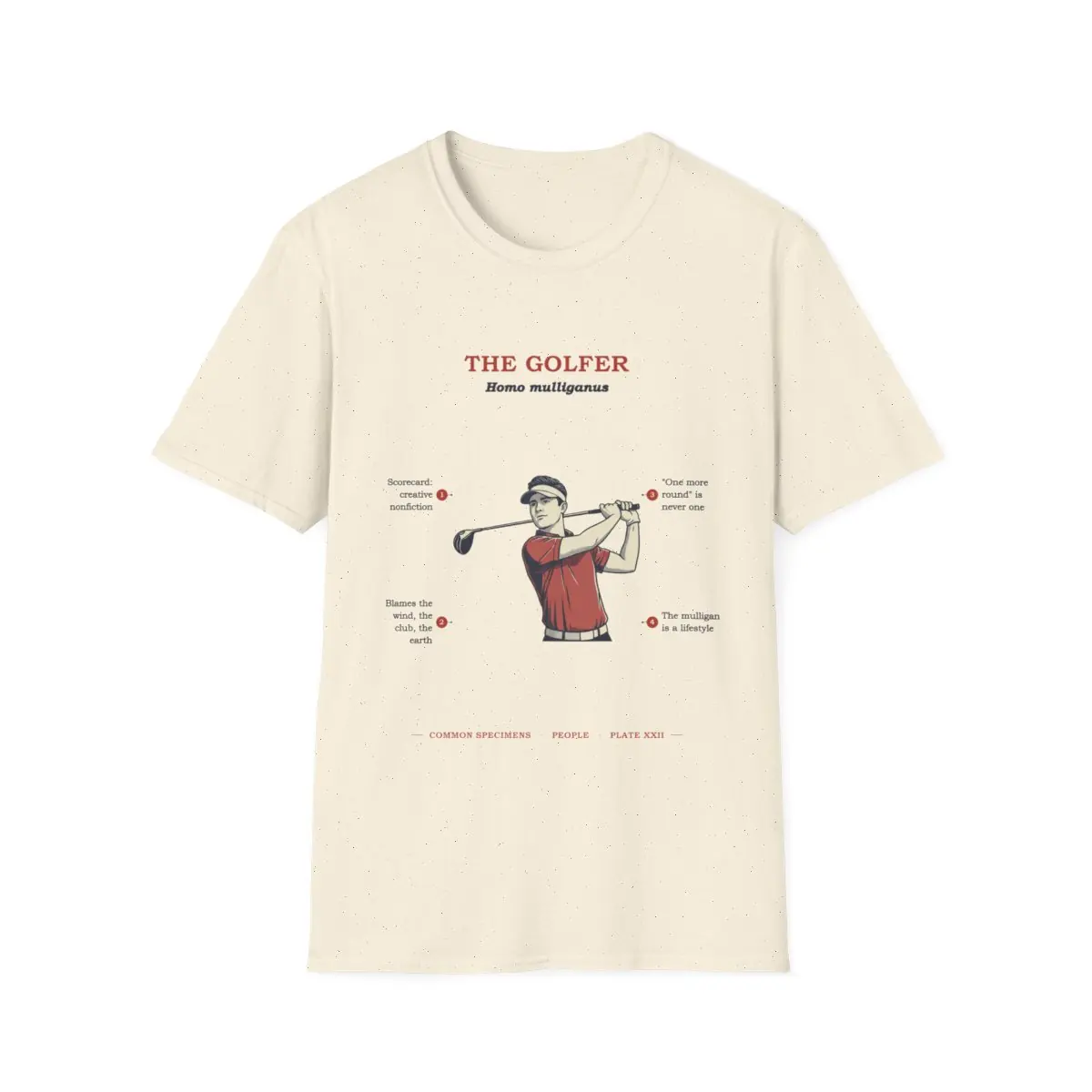 THE GOLFER, printed on a tee