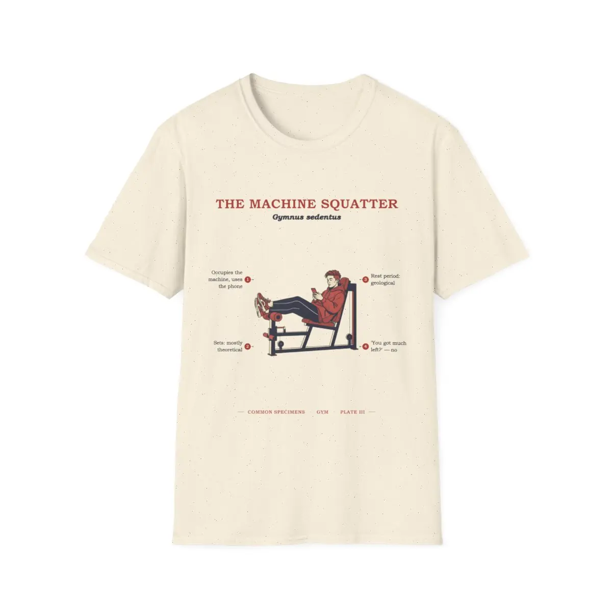 THE MACHINE SQUATTER, printed on a tee