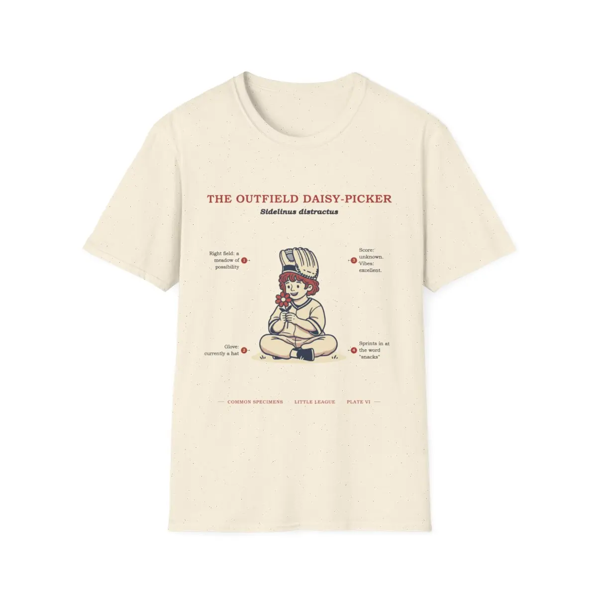 THE OUTFIELD DAISY-PICKER, printed on a tee