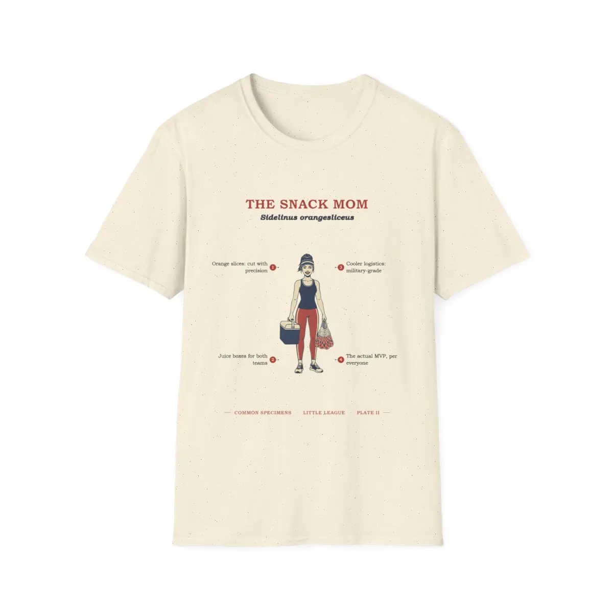 THE SNACK MOM, printed on a tee