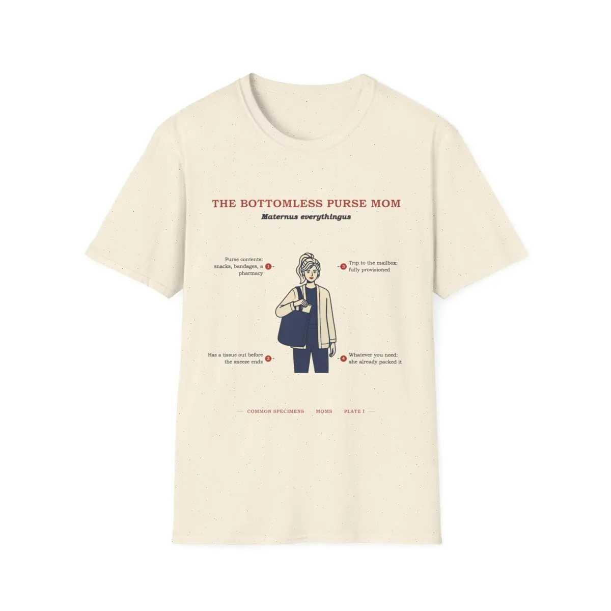 THE BOTTOMLESS PURSE MOM, printed on a tee