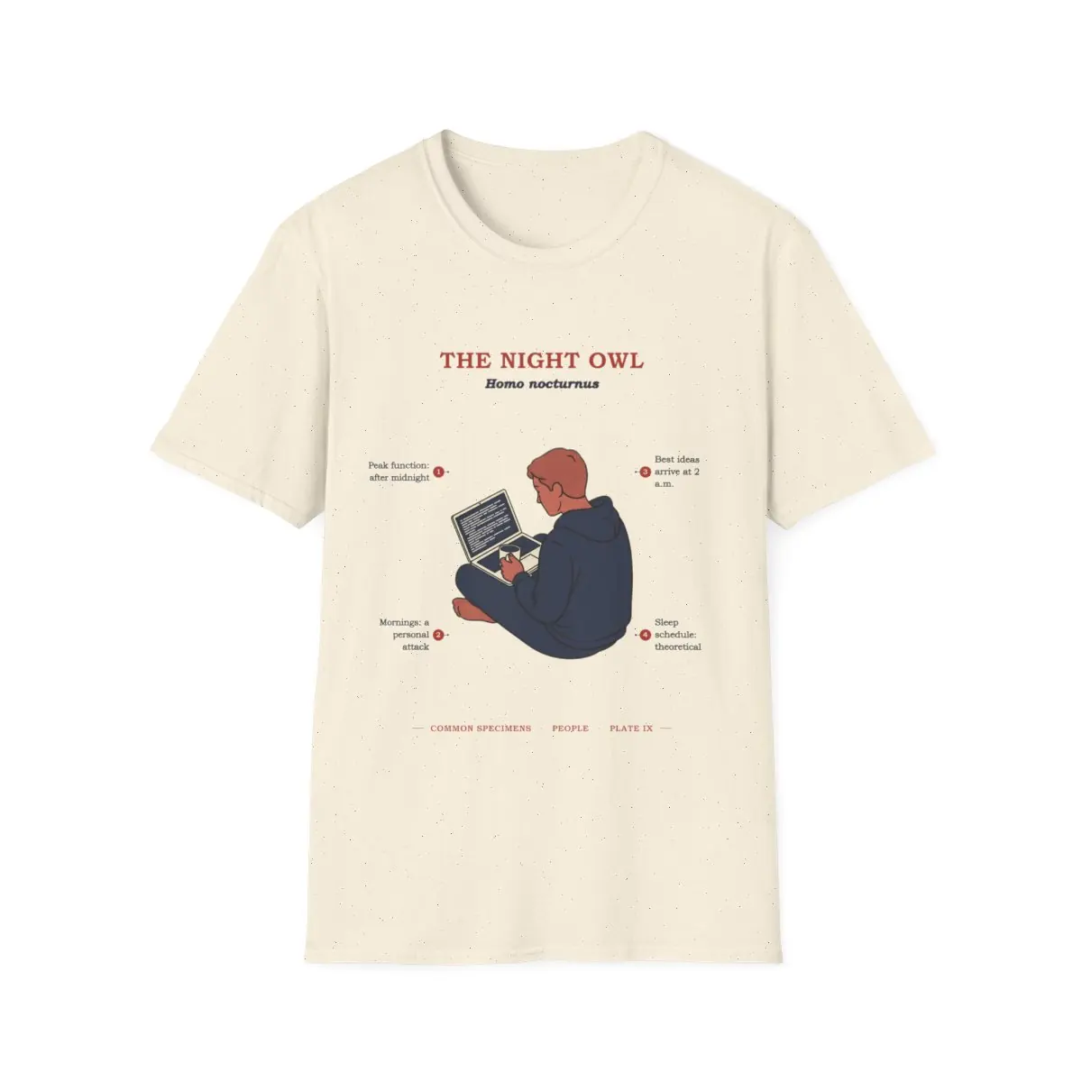 THE NIGHT OWL, printed on a tee