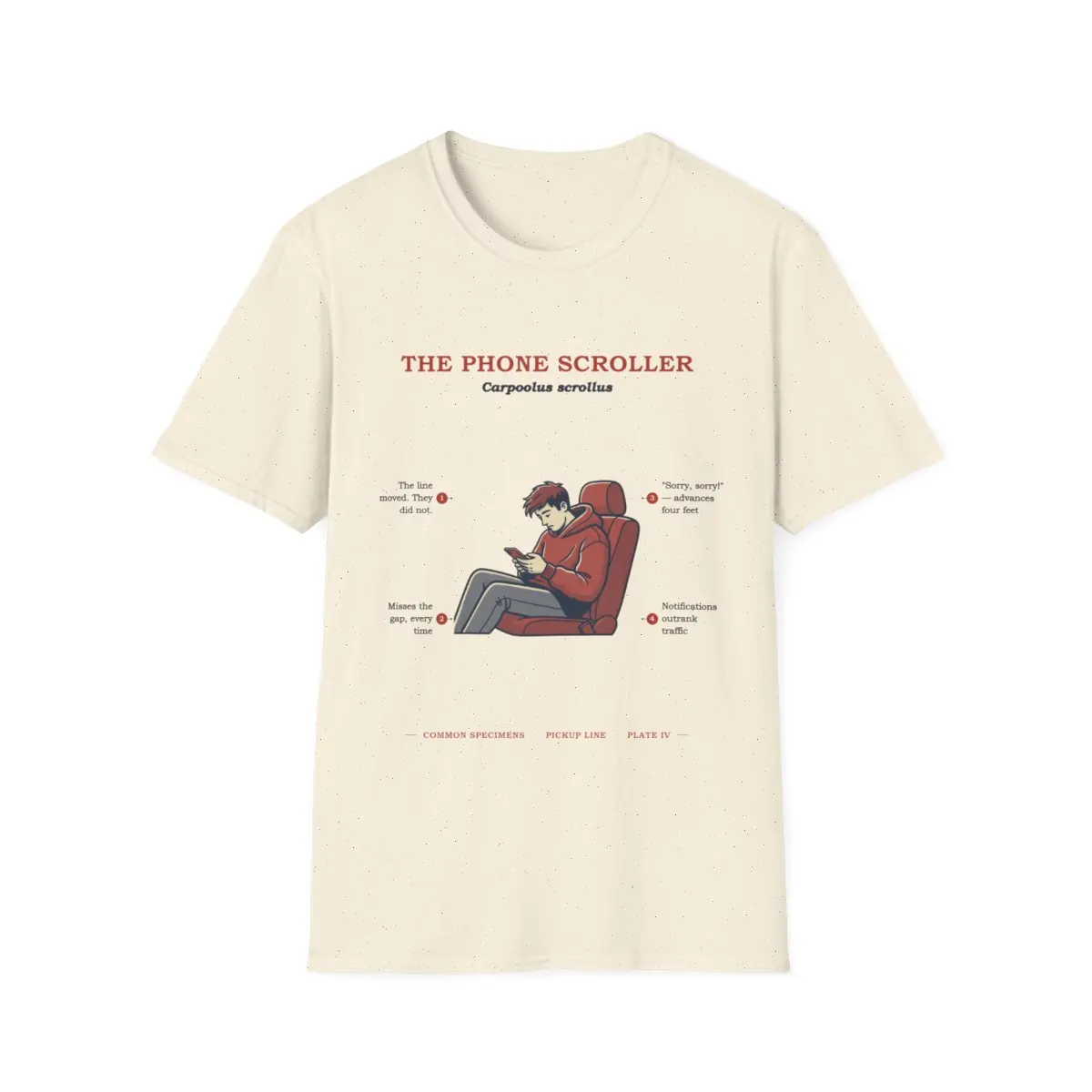 THE PHONE SCROLLER, printed on a tee