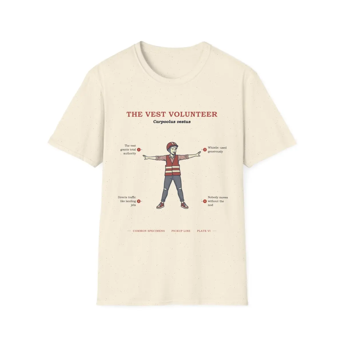THE VEST VOLUNTEER, printed on a tee