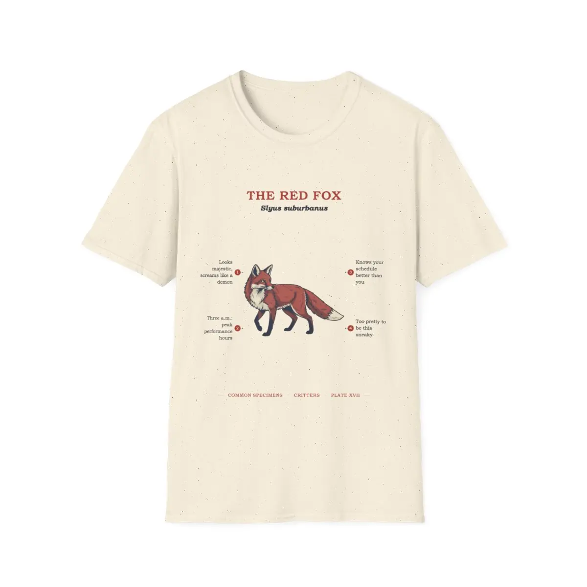 THE RED FOX, printed on a tee