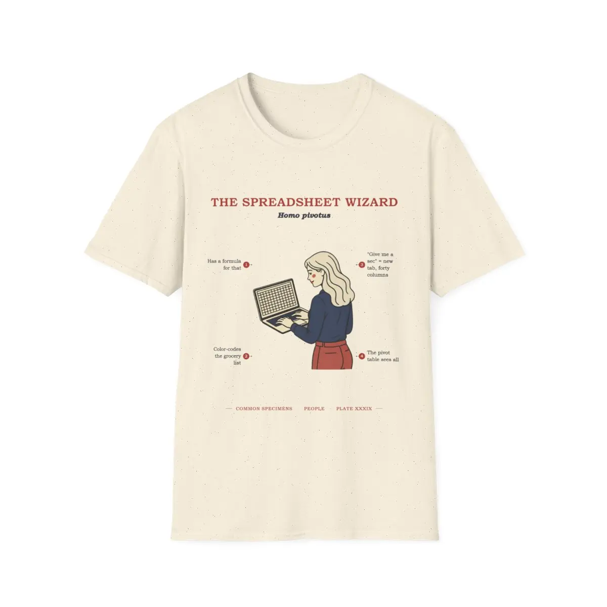 THE SPREADSHEET WIZARD, printed on a tee
