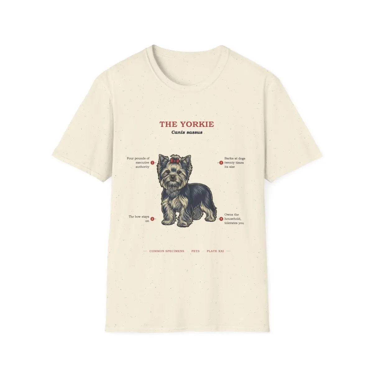 THE YORKIE, printed on a tee