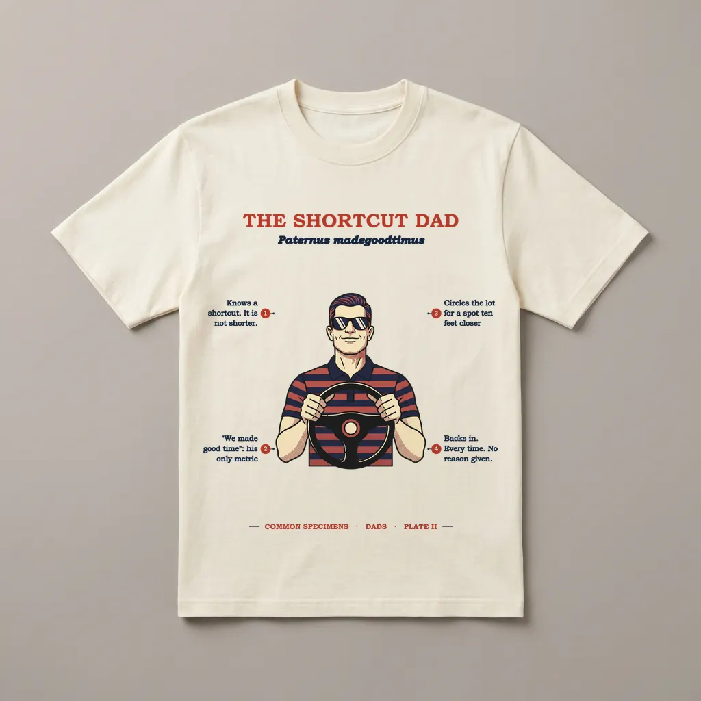 THE SHORTCUT DAD, printed on a tee