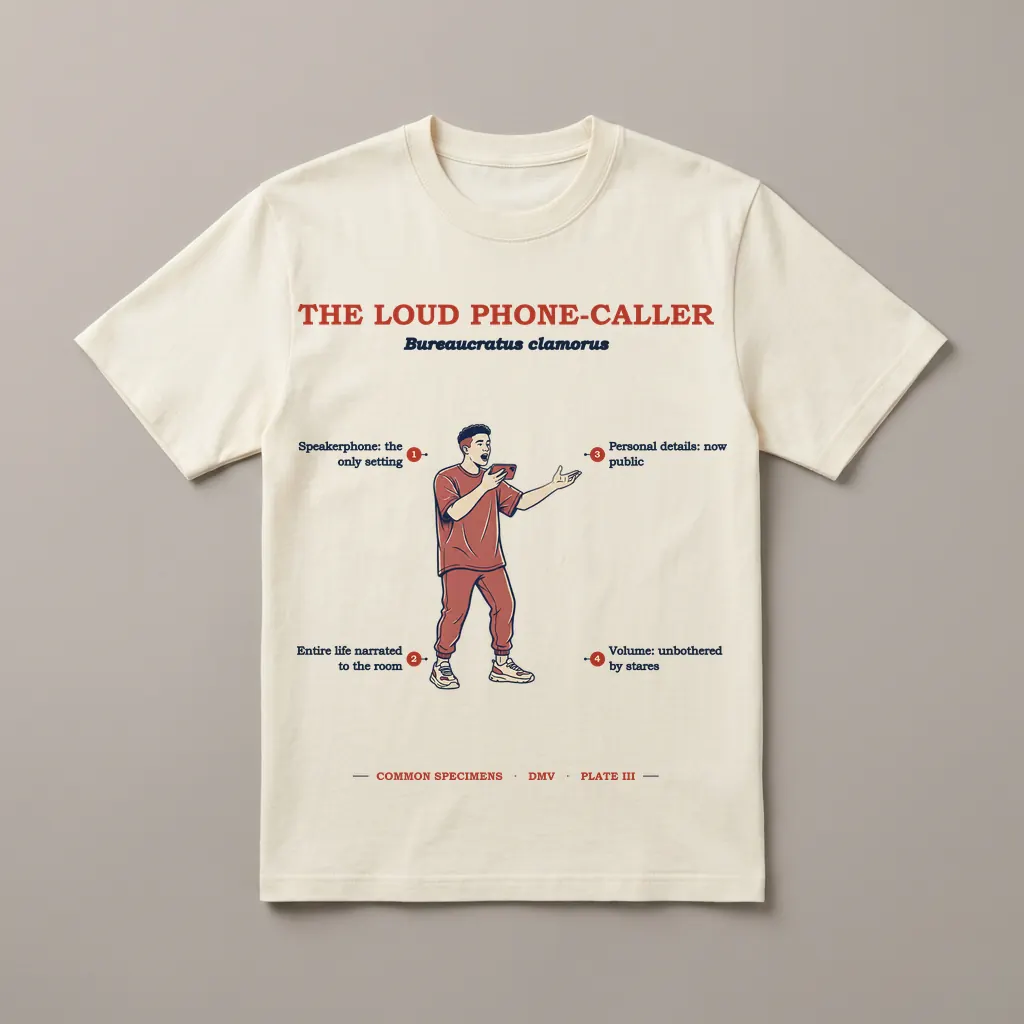 THE LOUD PHONE-CALLER, printed on a tee