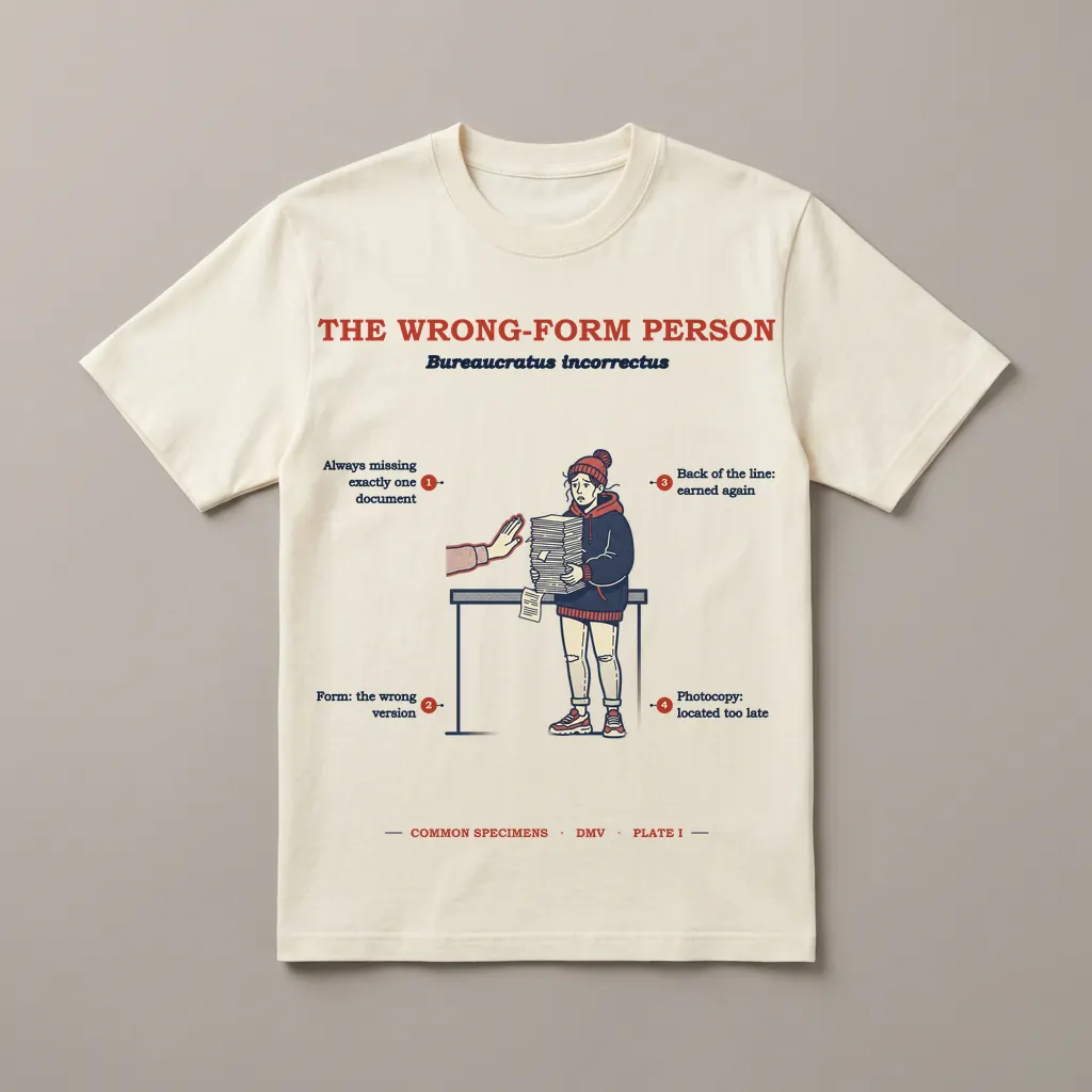 THE WRONG-FORM PERSON, printed on a tee