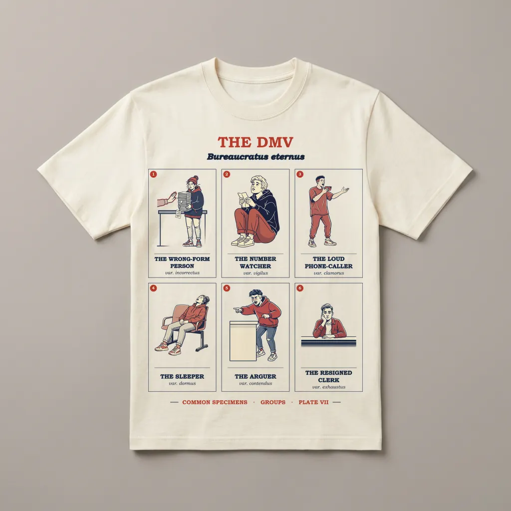 THE DMV, printed on a tee
