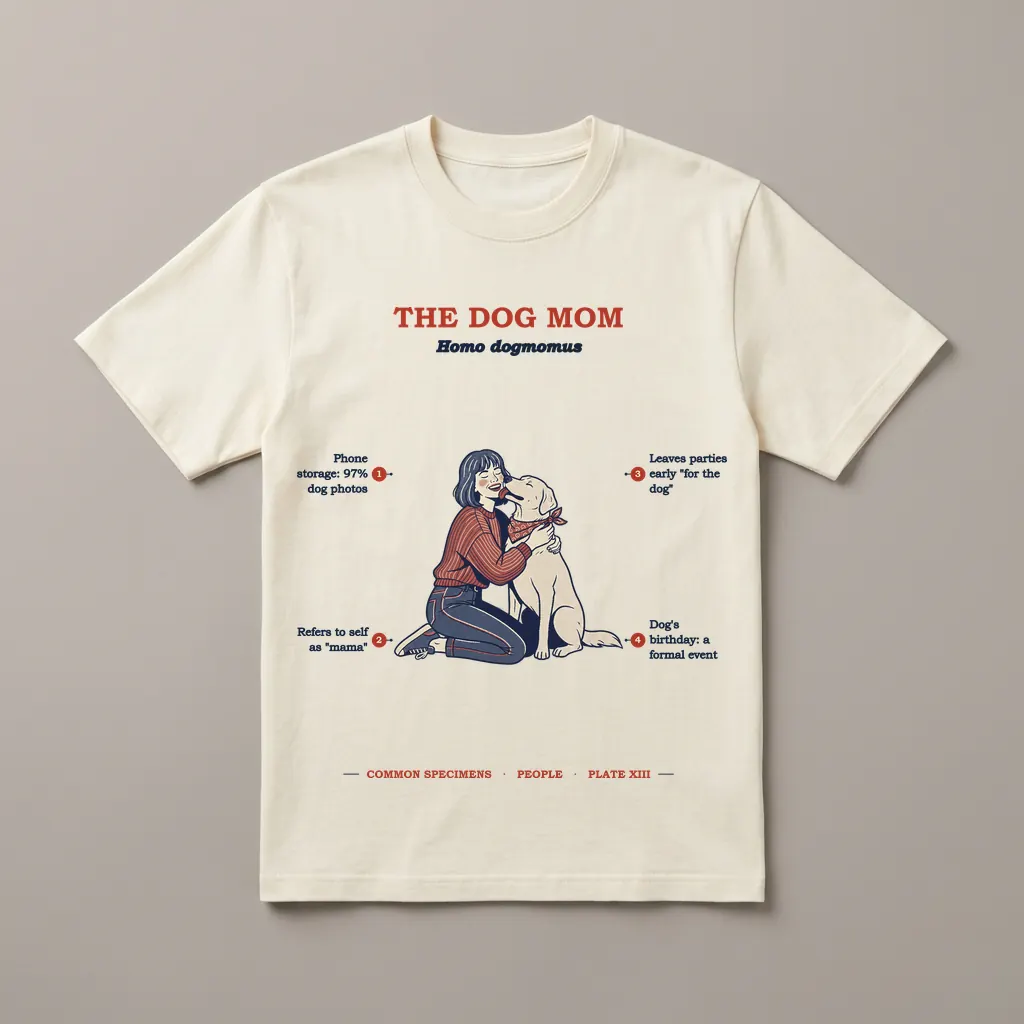 THE DOG MOM, printed on a tee