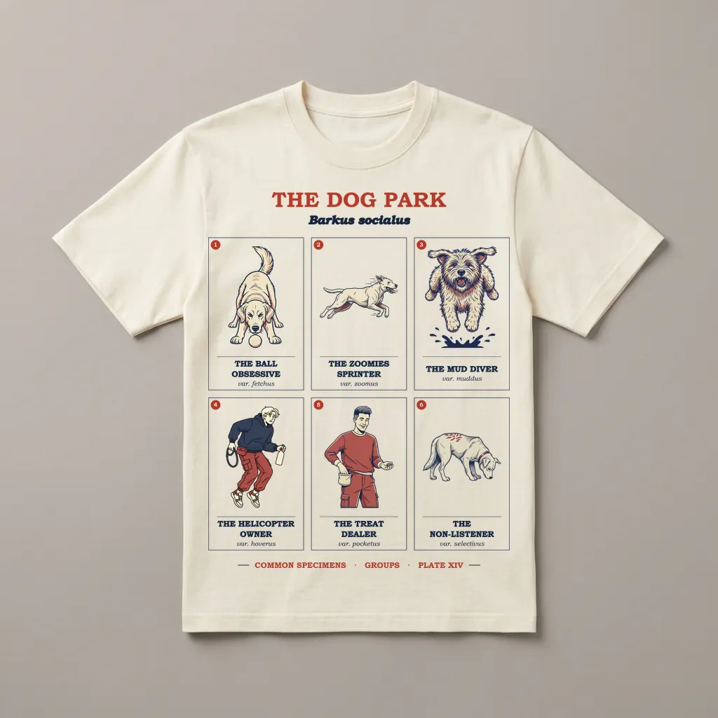 THE DOG PARK, printed on a tee