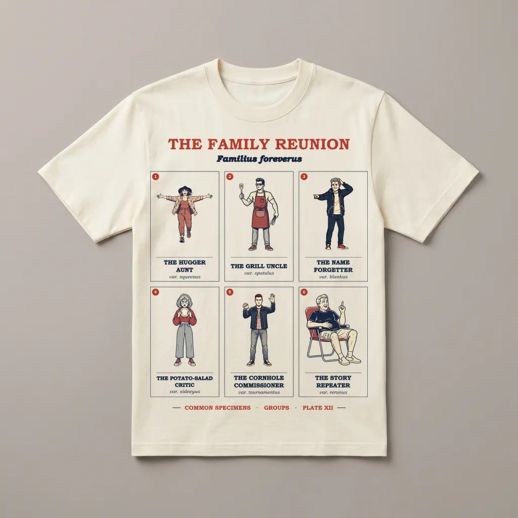 THE FAMILY REUNION, printed on a tee