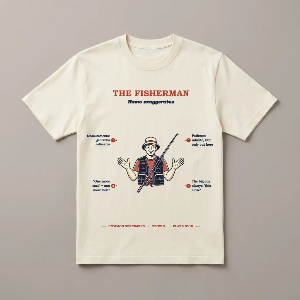 THE FISHERMAN, printed on a tee