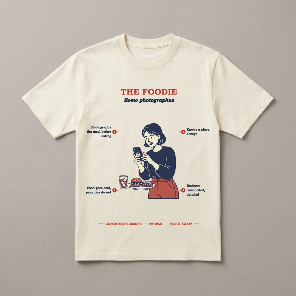 THE FOODIE, printed on a tee