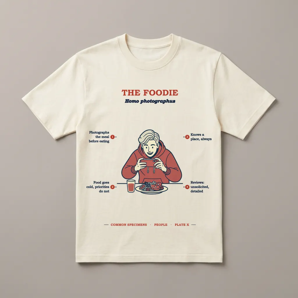 THE FOODIE, printed on a tee