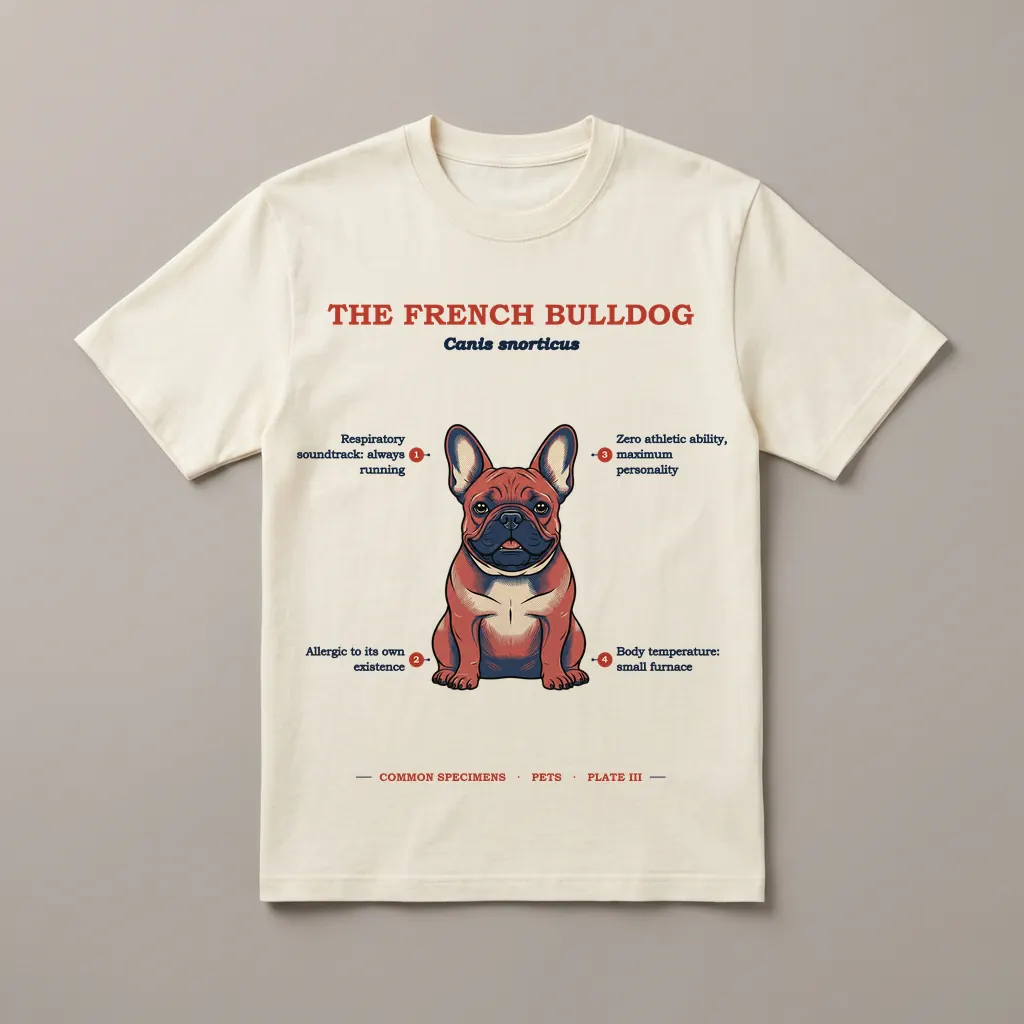 THE FRENCH BULLDOG, printed on a tee