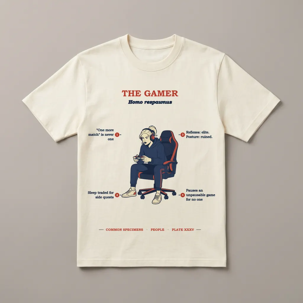 THE GAMER, printed on a tee