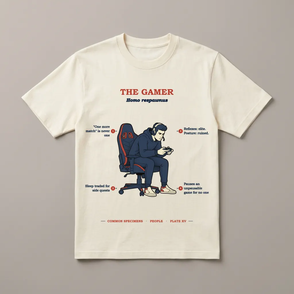 THE GAMER, printed on a tee