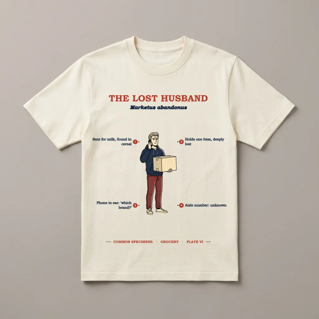 THE LOST HUSBAND, printed on a tee