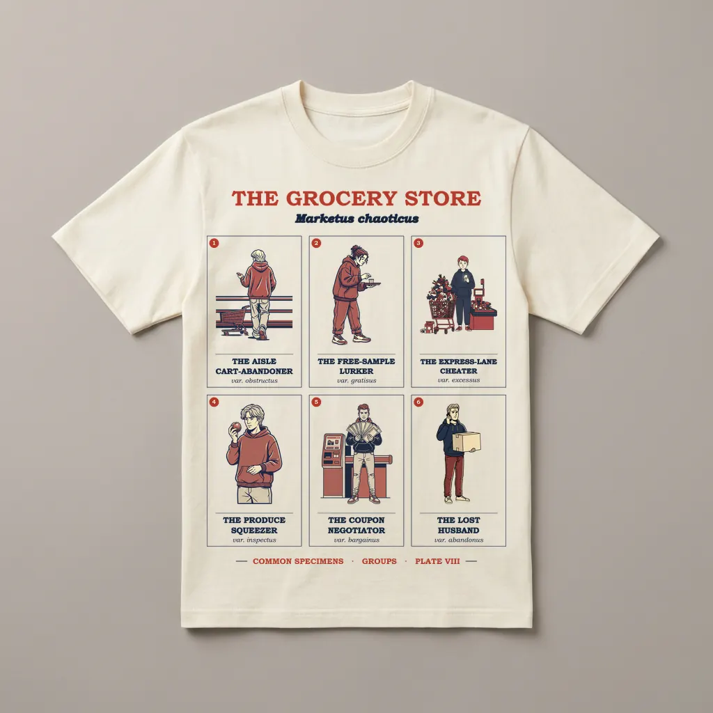 THE GROCERY STORE, printed on a tee