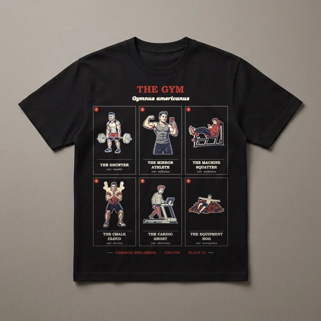 THE GYM, printed on a dark garment