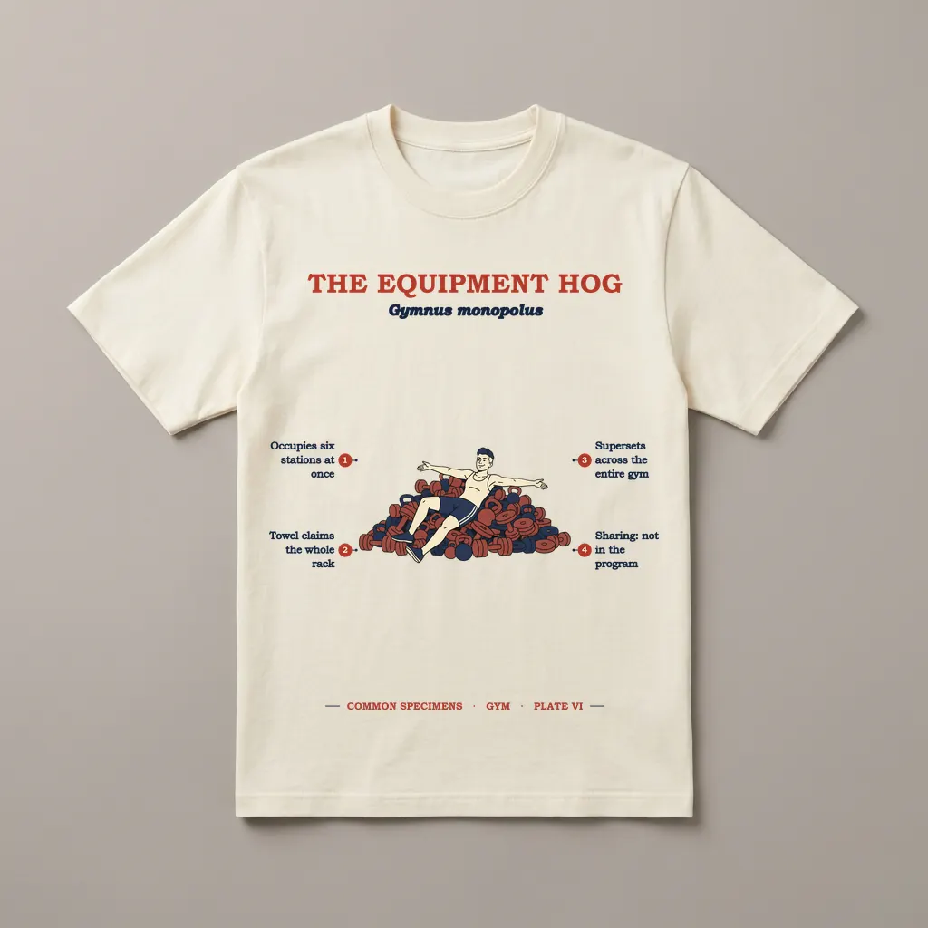 THE EQUIPMENT HOG, printed on a tee