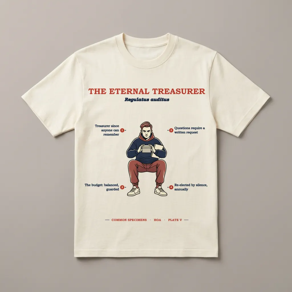 THE ETERNAL TREASURER, printed on a tee
