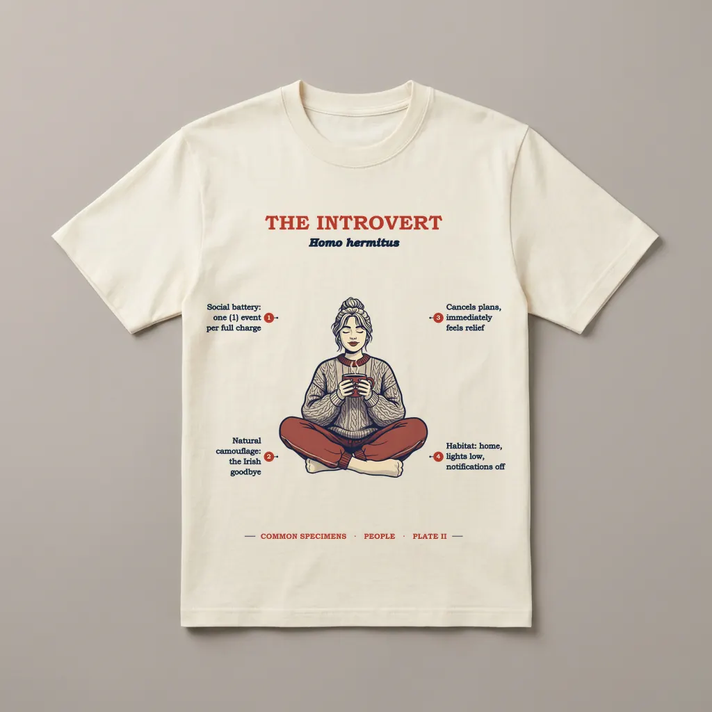 THE INTROVERT, printed on a tee