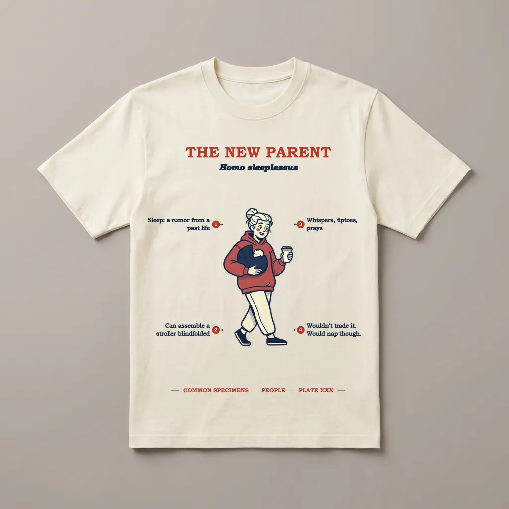 THE NEW PARENT, printed on a tee