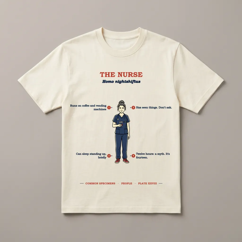 THE NURSE, printed on a tee