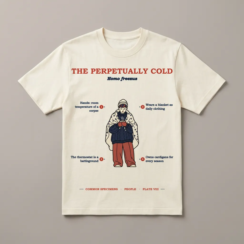 THE PERPETUALLY COLD, printed on a tee