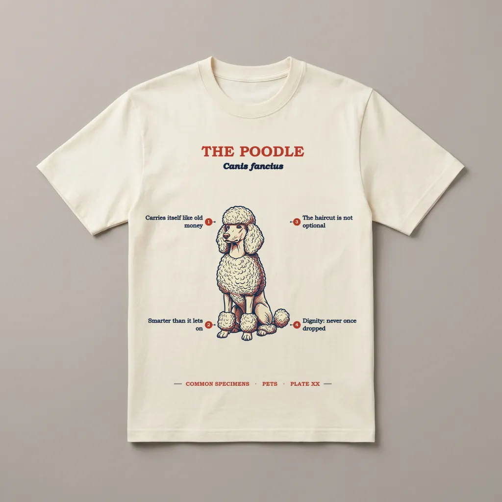 THE POODLE, printed on a tee