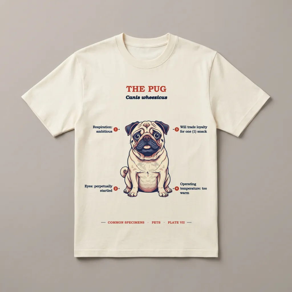 THE PUG, printed on a tee