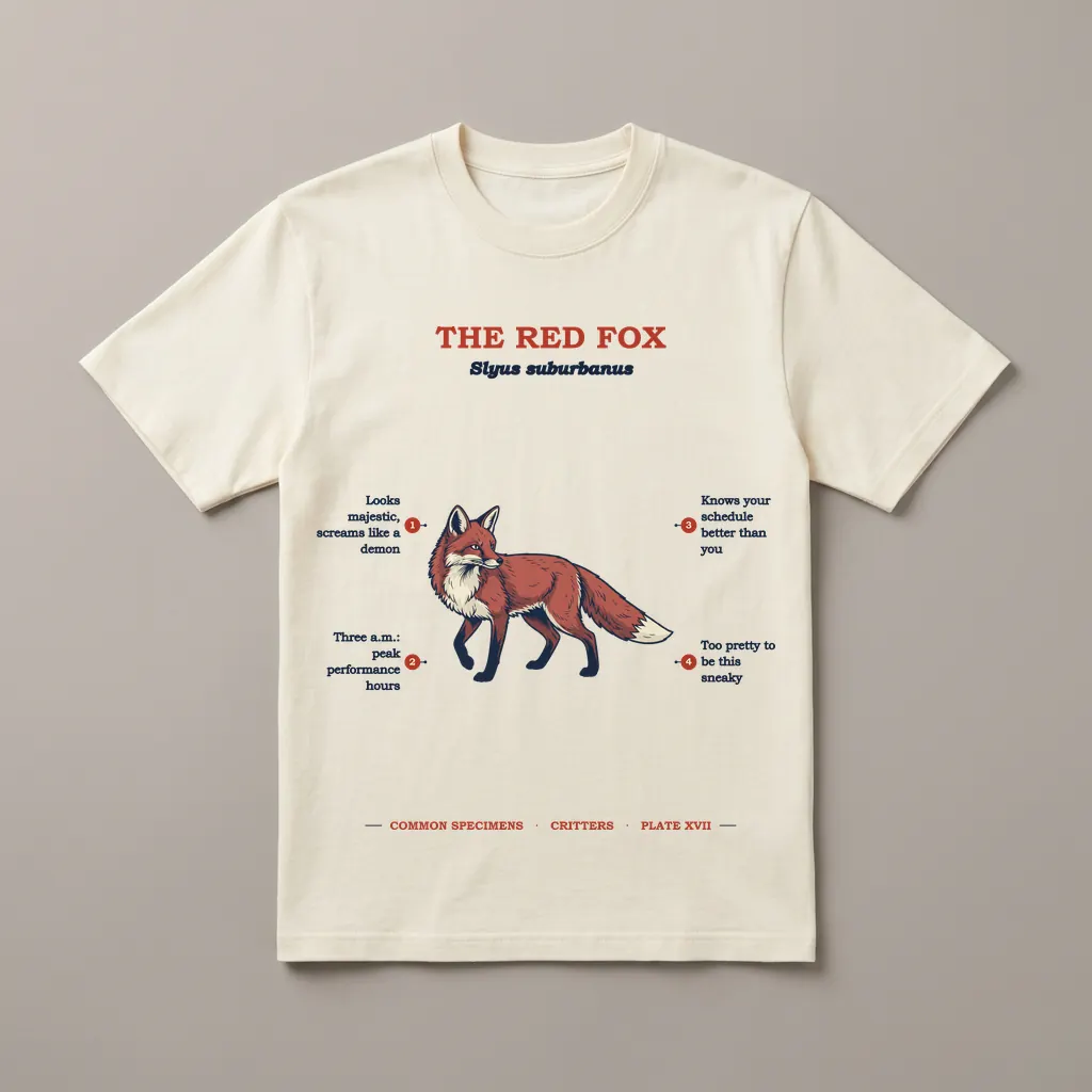 THE RED FOX, printed on a tee
