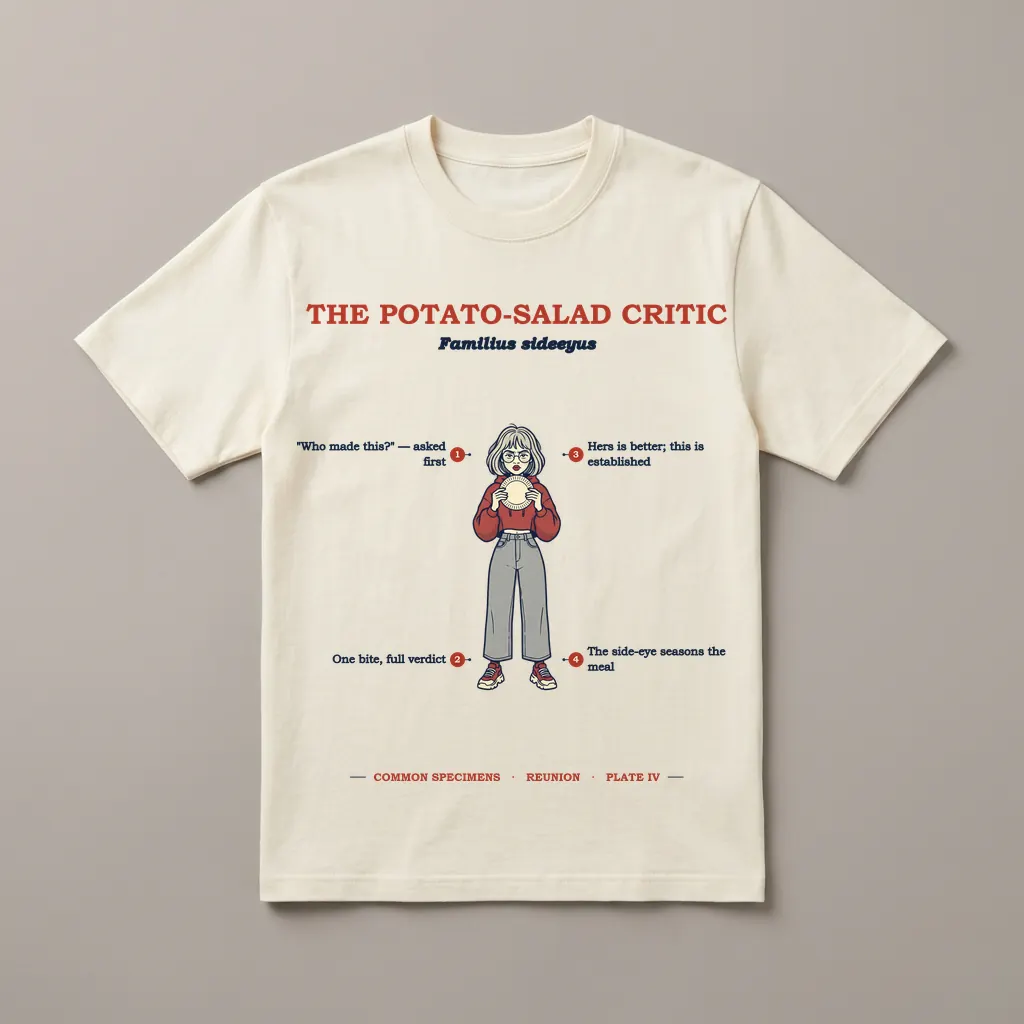 THE POTATO-SALAD CRITIC, printed on a tee